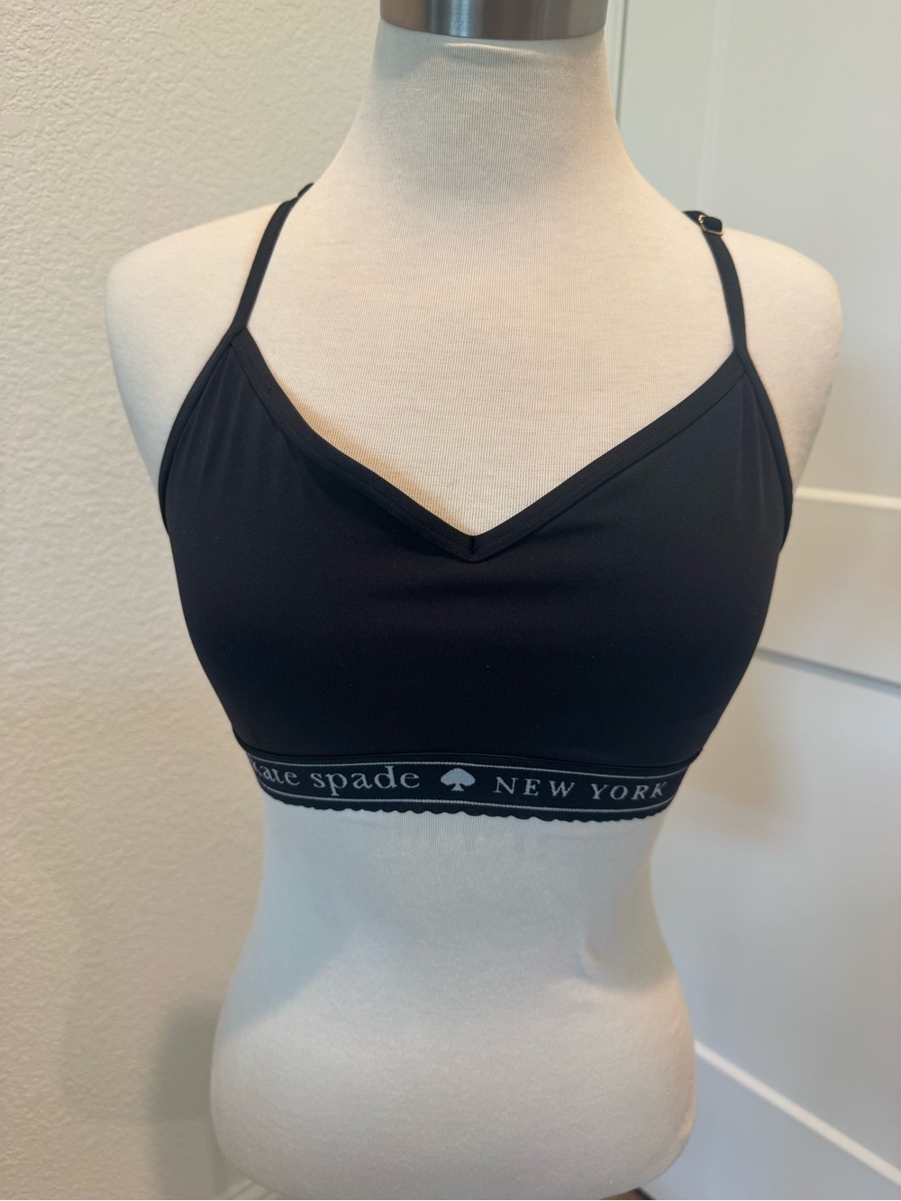Kate Spade New York Logo Sports Bra | Medium | Black & White | Activewear